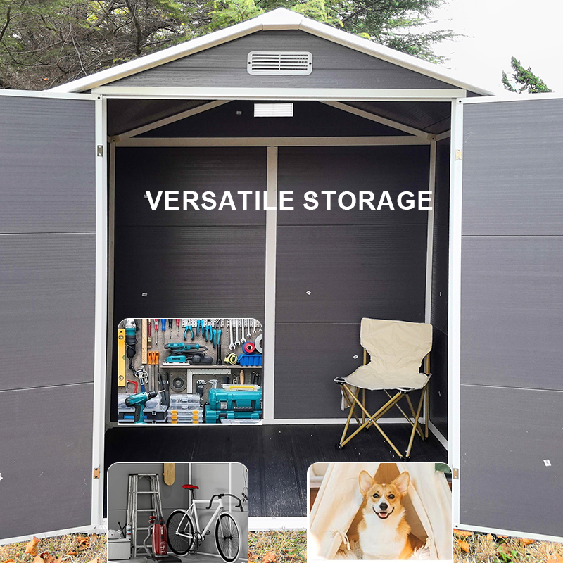 6x4FT Waterproof Plastic Outdoor Storage Shed for Garden