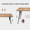 FREENATU Adjustable Aluminum Camping Table Black Outdoor Dining Table