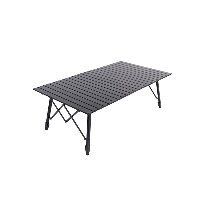 FREENATU Adjustable Aluminum Camping Table Black Outdoor Dining Table