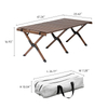 FREENATU 4 FT Portable Camping Table Outdoor Roll Up Wood Table