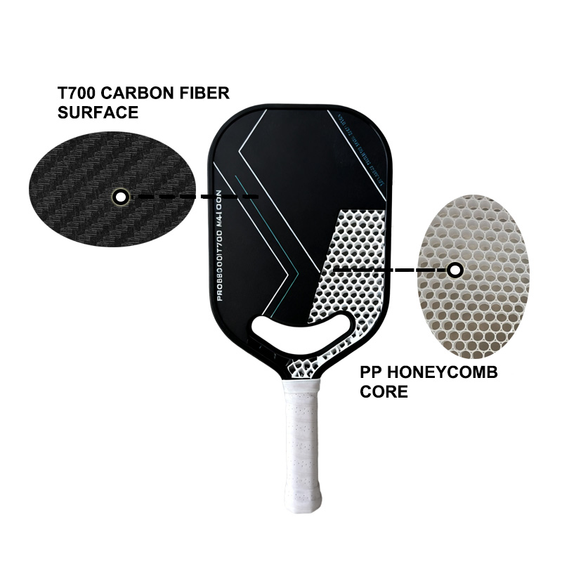 USAPA approved custom thermoformed T700 carbon fiber pickleball paddle